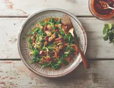 Wilted watercress with mechoui Welsh Lamb and harissa