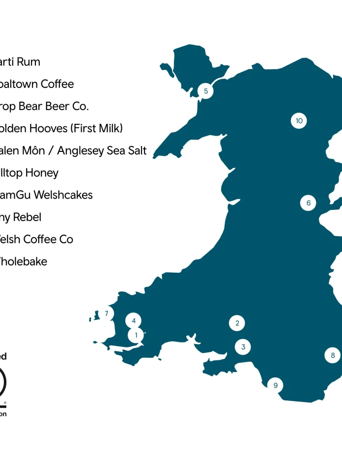 Map of Welsh B Corp businesses